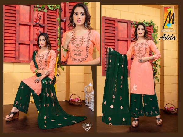 Adda Plazo Rayon Embroidery Designer Readymade suit